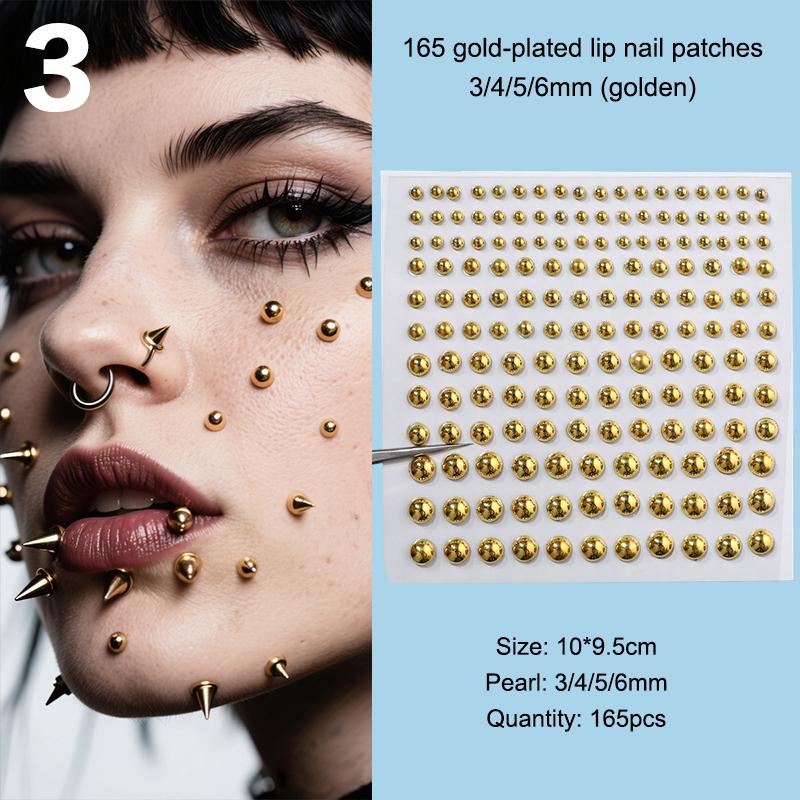 Fake Eyebrow Piercing Fake Lip Labret Studs Stick On Fake Nose Stud Facial Piercing Adhesive Face Jewelry Non Piercing Skin