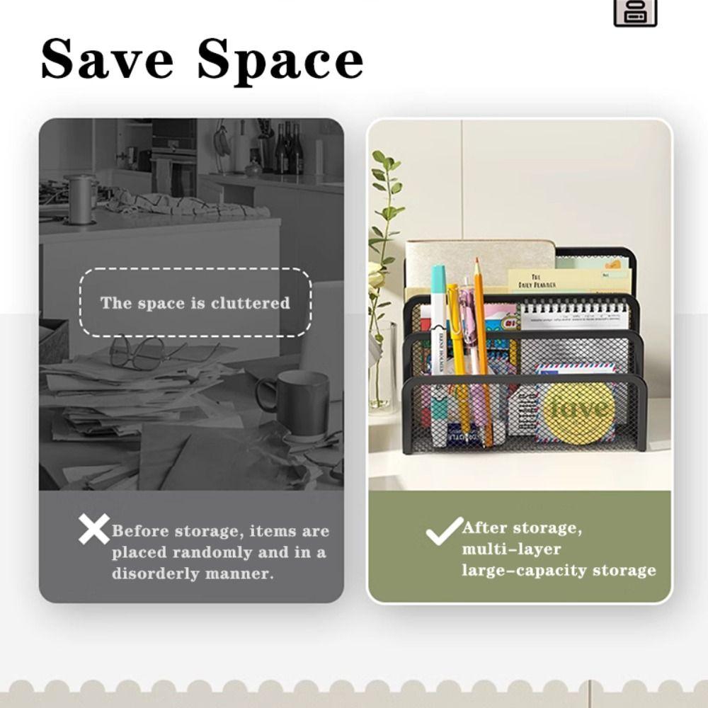 Metal Table File Rack Three Layers Document Organizer High Quality Mail Holder  School Office