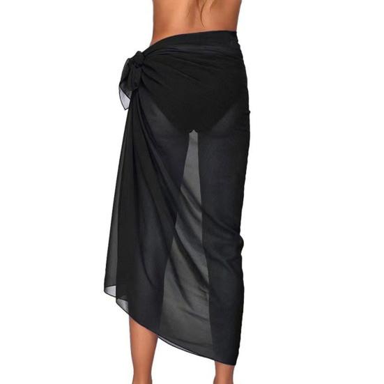 Cover Up Skirt Quick-Drying Beach Wrap Skirt Loose Fit Breathable Anti-UV Swimwear Beachwear Mesh Bikini Cover Up