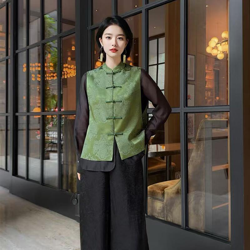 

RUILAIYI Women s New Chinese Style Jacquard Vest L