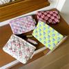 Cute Floral Quilted Makeup Bag Portable Coin Storage Travel Zipper Bag Compact Multi-Purpose Cosmetic Storage Pouch