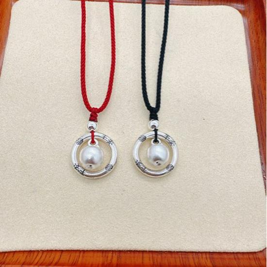 

Sterling Silver 999 Peace Buckle Necklace - High-End Christmas Gift for Boyfriend Red Peace Buckle Necklace