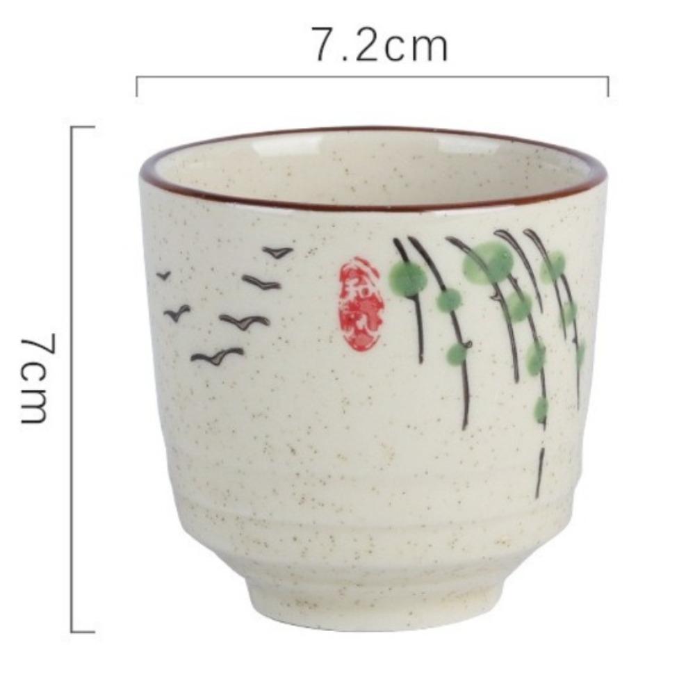 Japanese Style 2.8inch Hand-painted Tea Cup Ceramic Lotus Kungfu Teacup Fish Flower Birds Tea Set Handy Cup
