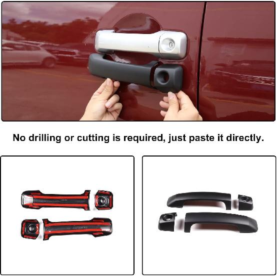 Aunginsy Car Exterior Door Handle Protective Trim Cover Compatible with Toyota FJ Cruiser 2007-2021 Car Outer Door Handles Cover Exterior Door