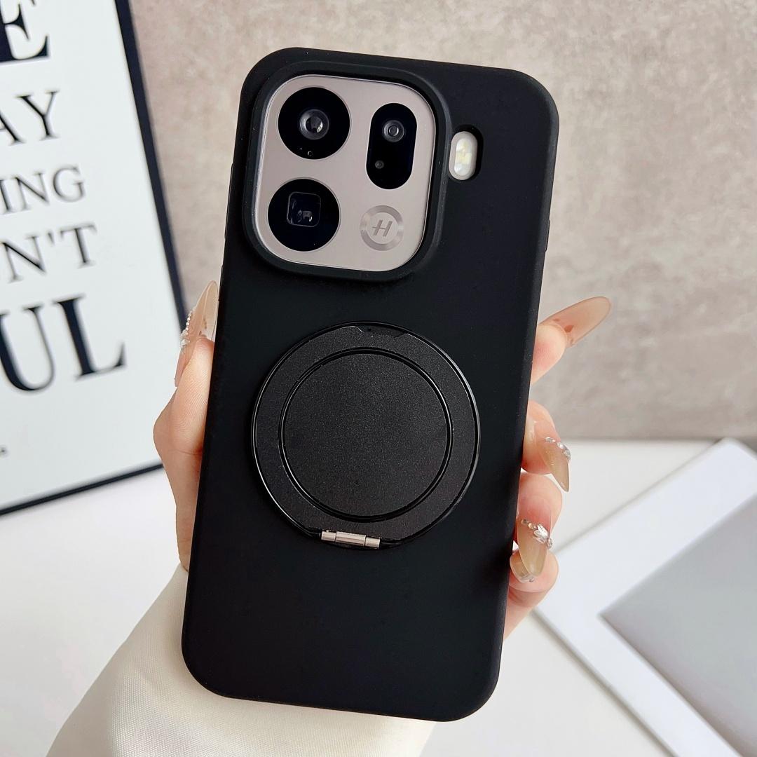 

Liquid Silicone Soft Case For Oppo Find X9 and Find X9 Pro Magnetic Baby Skin Touch Anti-Fingerprint 360° Rotation Stand Cover Liquid silicone&OPPO Find X9 Pro