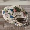 Ethnic Style Floral Embroidered Canvas Tote Bag with Lightweight Woven Strap and Zipper Closure