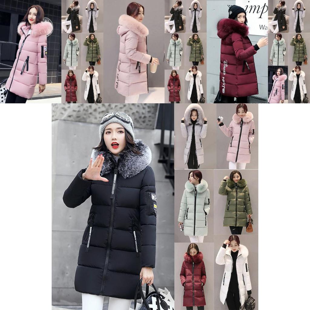 Stylish And Warm Winter Women Long Jacket With Fur Hooded Parka And Quilted Lining