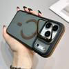 KEYSION Transparent Magnetic Lens Stand Case for MagSafe for iPhone 17 Pro Max Air TPU+PC Color Blocking Shockproof Phone Cover