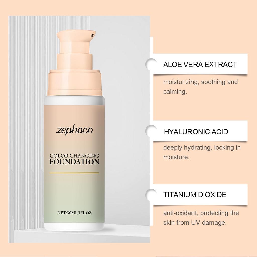 Zephoco Color-Changing Hydrating Matte Foundation Cream