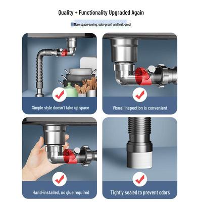 Odor-Proof Anti-Backflow Kitchen Sink Drain Pipe Set for Vegetable Washing Basin