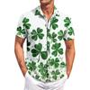 Men's Casual Short-sleeved Shirt Slim Fit Stylish Men's St. Patrick Print