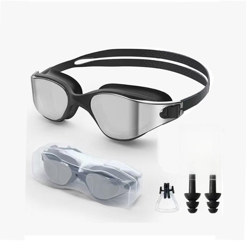 Supply of high-definition anti-fog adult swimming goggles New flat-lens swimming goggles