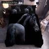 3D Horse Printing Duvet Cover Animal Bedding Set Twin Full Double Queen King Size for Kids Men Black Soft Quilt Cover Pillowcase