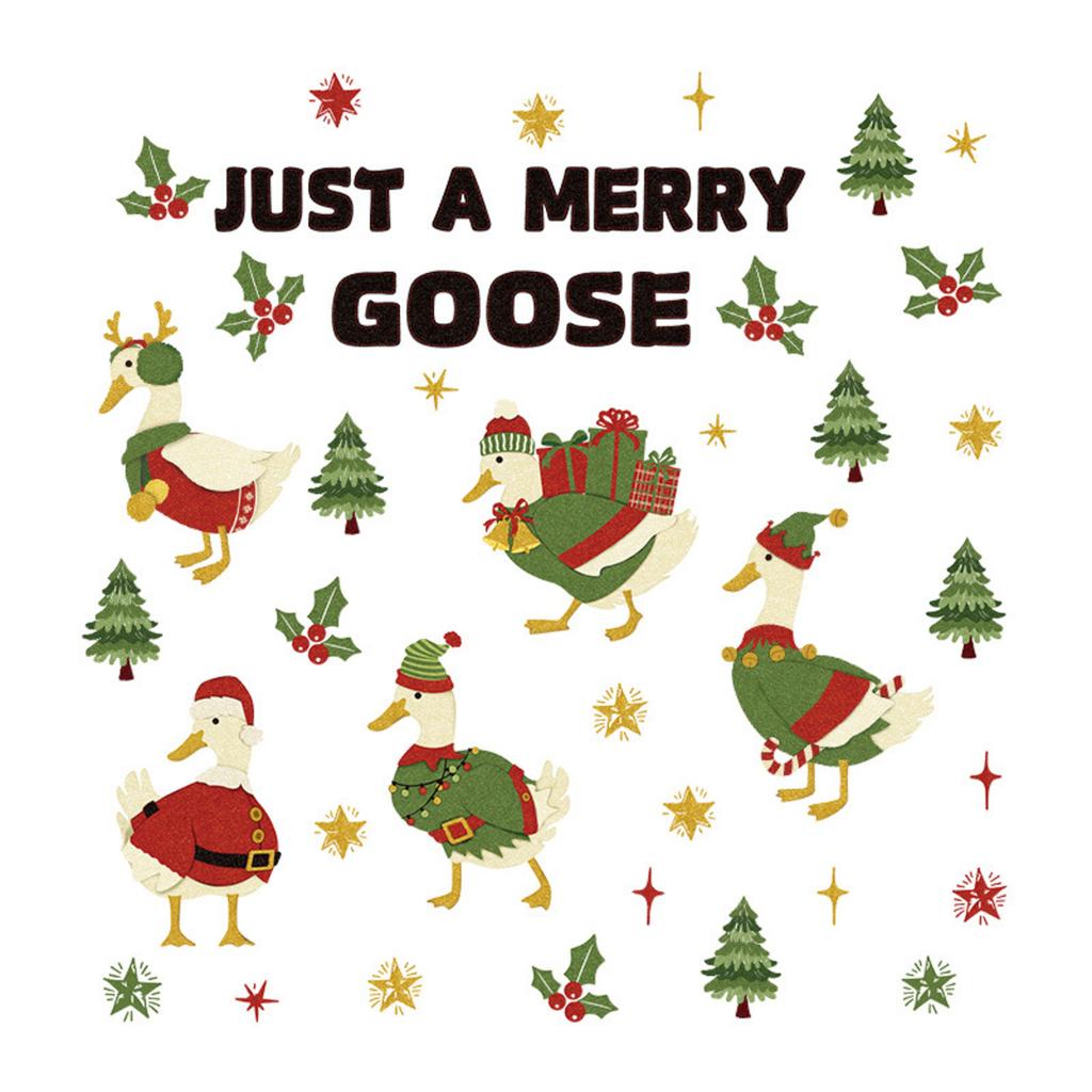 Christmas Wall Stickers Christmas Cute Animal Children's Room Wall Stickers Ovc Self-adhesive Christmas Tree Atmosphere Decorative Window Stickers