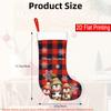 Christmas decoration fireplace hanging stocking1pc Red & Black Checkered Christmas Stocking Ornament with Peng