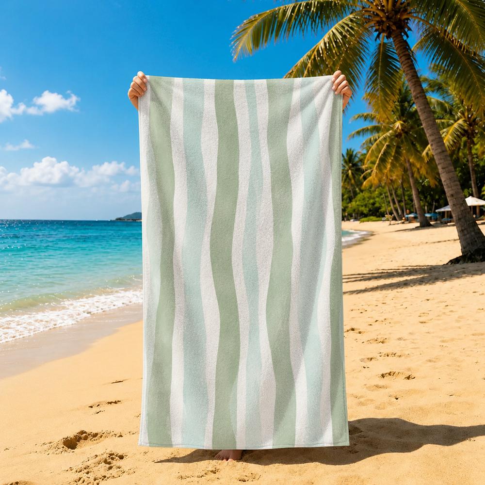 M-MinimalStripedFabric Pattern Towel Towel Soft Pool Gift For Travel Gym Shower Cool Camping Quick Dry Sports Large Beach Towel