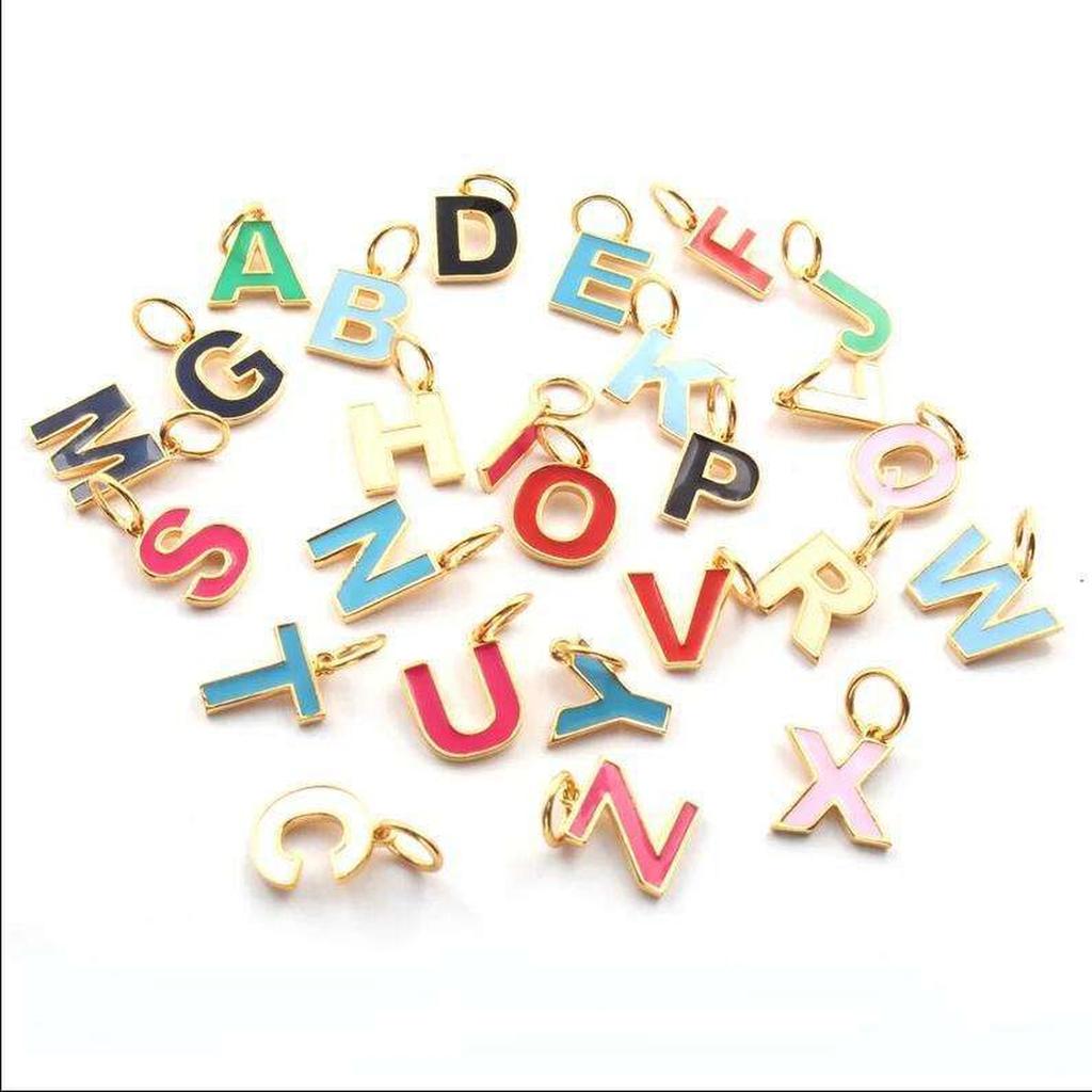 CARLIDANA Hot Sale New Style Hot Sale DIY Accessories Oil Drop Colorful Initial A -Z Letter Brand Stainless Steel Pendant Charms