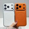 For Magsafe Magnetic Fashion Matte Leather Phone Case For iPhone 17 16 15 14 13 Pro Max Plus Instantly Turn 17 Big Window Cover