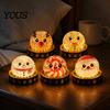 Slow Rebound Dumpling Toys 1/5Pcs Christmas Stress Relief Toy, LED Glowing Squeeze Toy with Desk Steamer, Santa Snowman Reindeer Gingerbread