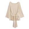 Sexy Thin See Through Long Sleeve Oversize T Shirt Women Bandage Off Shoulder Female Basic Long Tees Korean Chic Lady