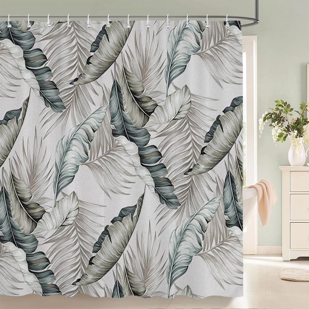 Green Plants Flowers Waterproof Polyester Shower Curtains Eco-friendly High Quality Bathroom Curtains Blind For Home Decorations