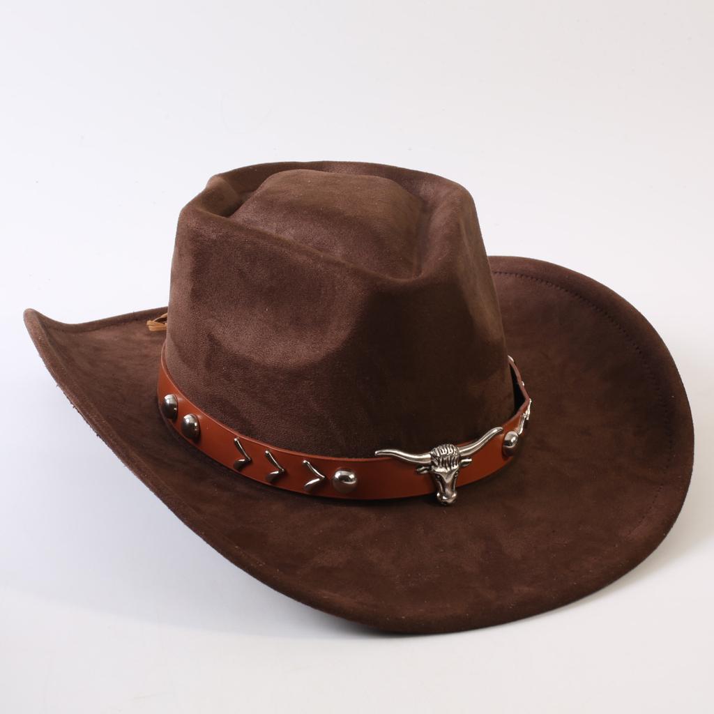 Popular European and American Classic Suede Western Cowboy Hats, Men's and Women's Retro Fashion Cowboy Hats