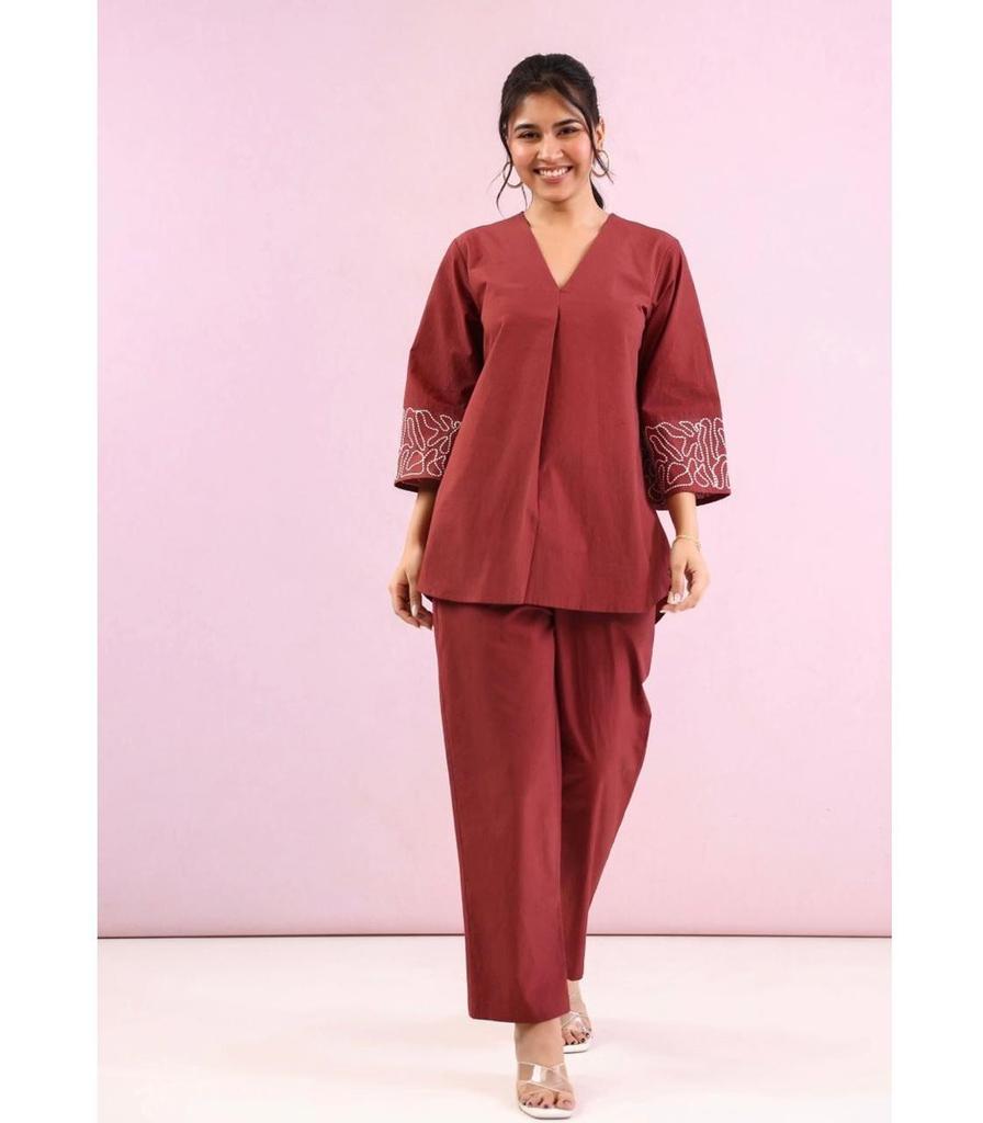 Bollywood Party Wear Pure Cotton Kurta Pant Cord Set Indian Women Designer Top Tunic Kurti