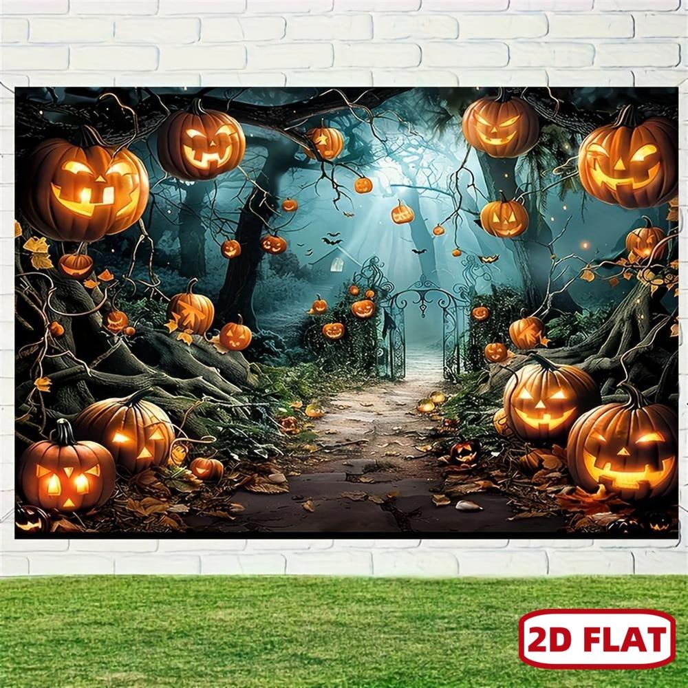 Halloween tapestry wall decoration - Ghost forest pattern design, suitable for parties and photography backgrounds