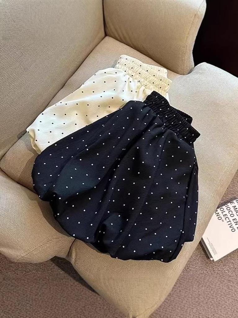 Apricot Polka Dot High-Waist Midi Skirt - Women's Summer 2026 A-Line Fluffy Textured Skirt