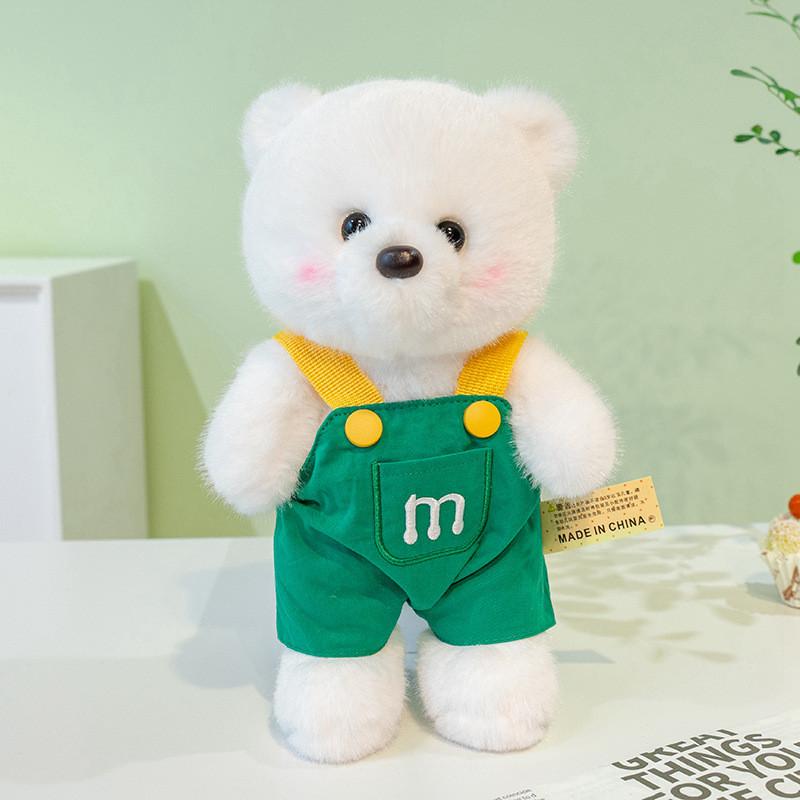 Cute Letter Overalls Teddy Bear Plush Toy Children Companion Toy For Children зелёный