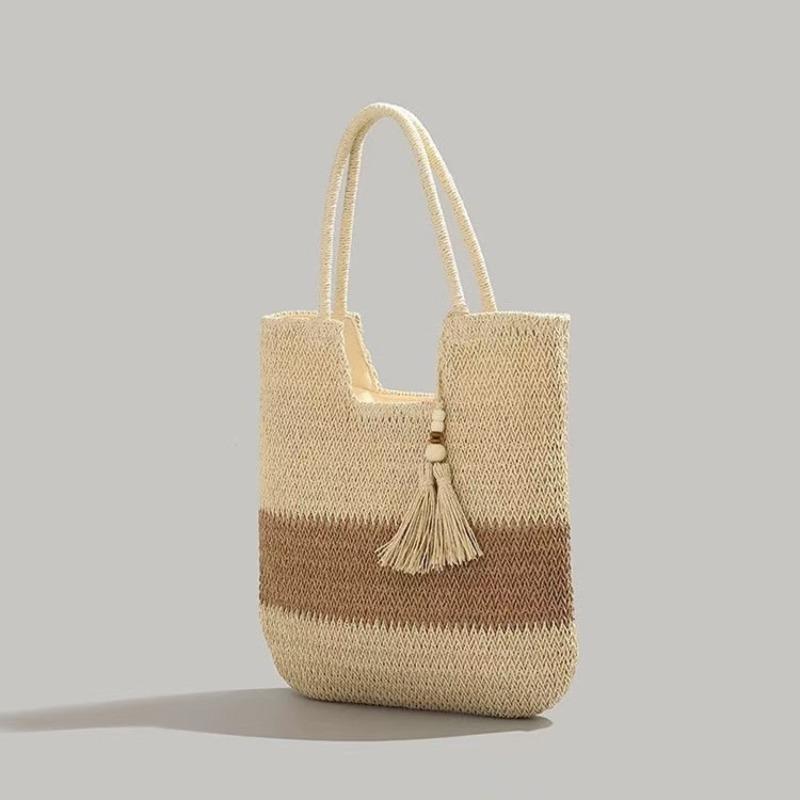 New women's straw bag fashionable and versatile travel large capacity beach bag underarm bag threedimensional large capacity
