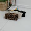 Damen Winter-Haarband mit Leopardenmuster und Pelzborte