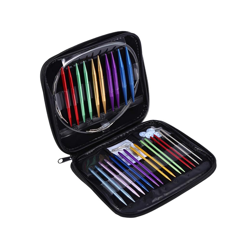 Circular Needle Knitting Knitting Aluminum Knitting Handmade Set with PU Knitting Needles and Knitting Needles Set, Set, Needles, Needles, Anti-rust,