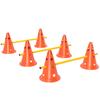 Dog Agility Equipment Set of Six Cones, Six Poles with Carry Bag, Three-Piece Adjustable Height Jumping Obstacles Orange