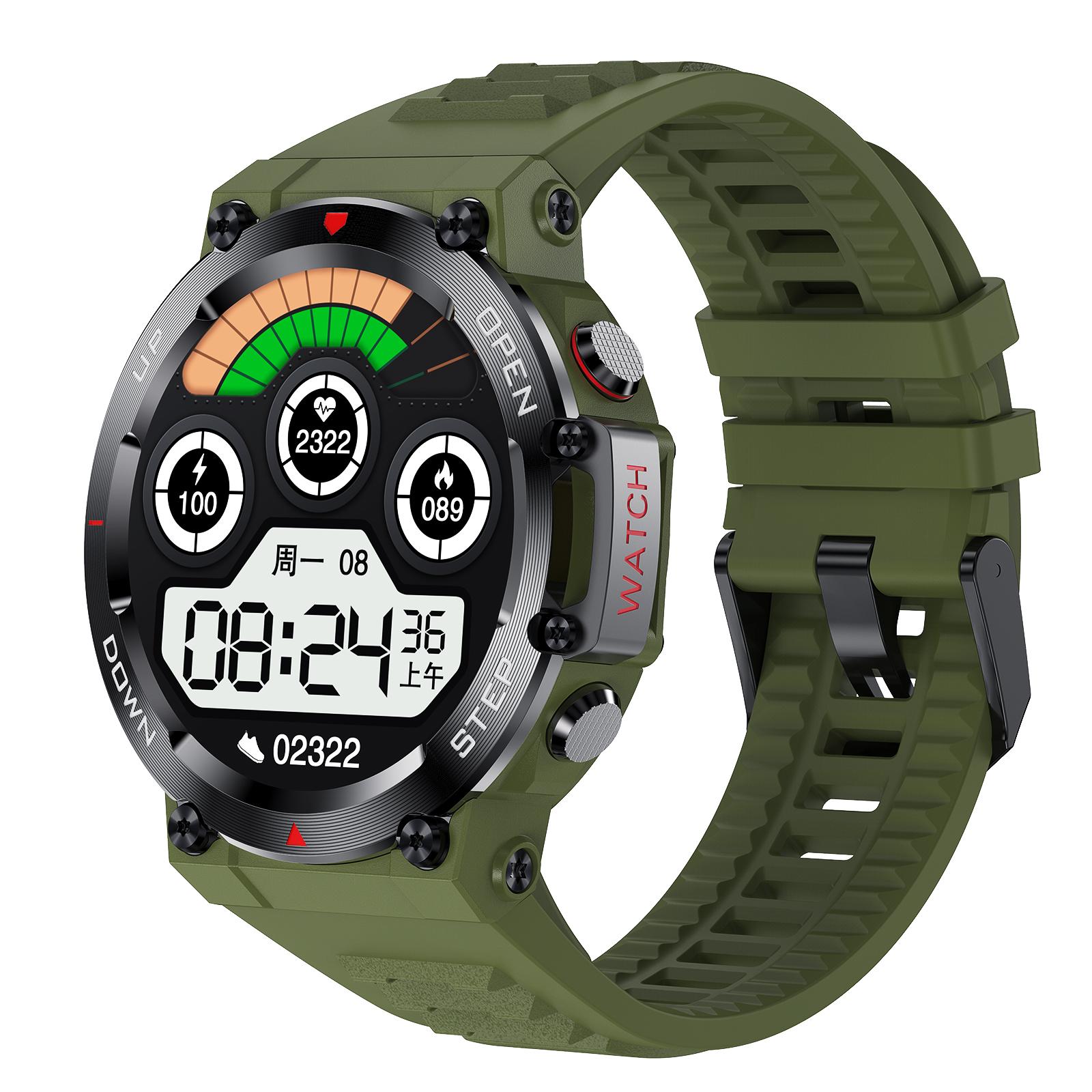2023 New Arrival Outdoor Sports Watches AK45 Multi-function BT Calling Smart Watch Multi-Sport Mode Smart Watch джунглях зеленый
