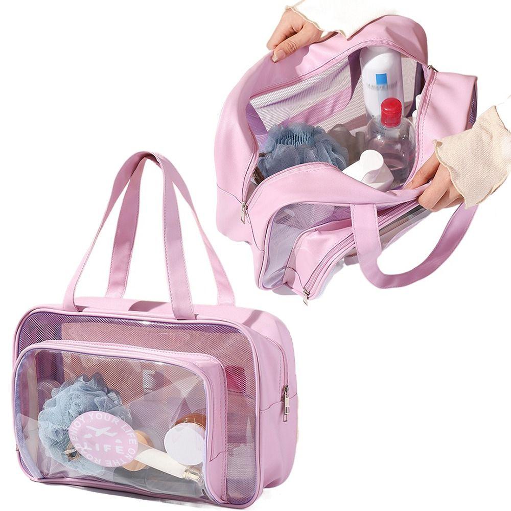 Large Capacity Toiletry Storage Pouch Transparent Clear Toiletry Case Portable Cosmetic Bag  Women