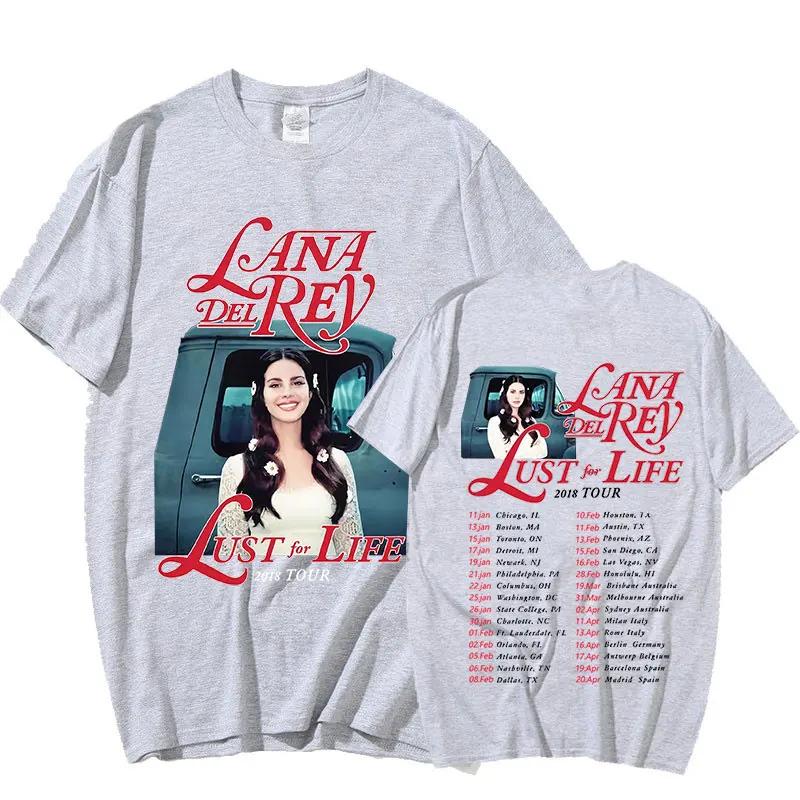 Custom Shirt Singer Lana Del Rey Vintage T Shirt Lust For Life Tour Music Album Unisex Unisex Hip Hop T Shirts Harajuku Streetwear T