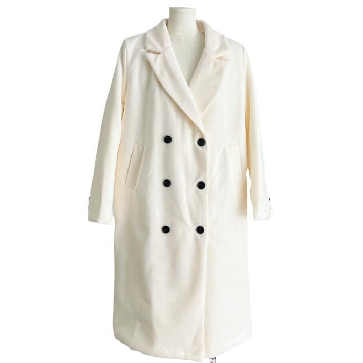 Xin Xing Women's Petite High-End Woolen Overcoat - Korean Style Straight Shoulder, Thickened Cashmere for Fall/Winter