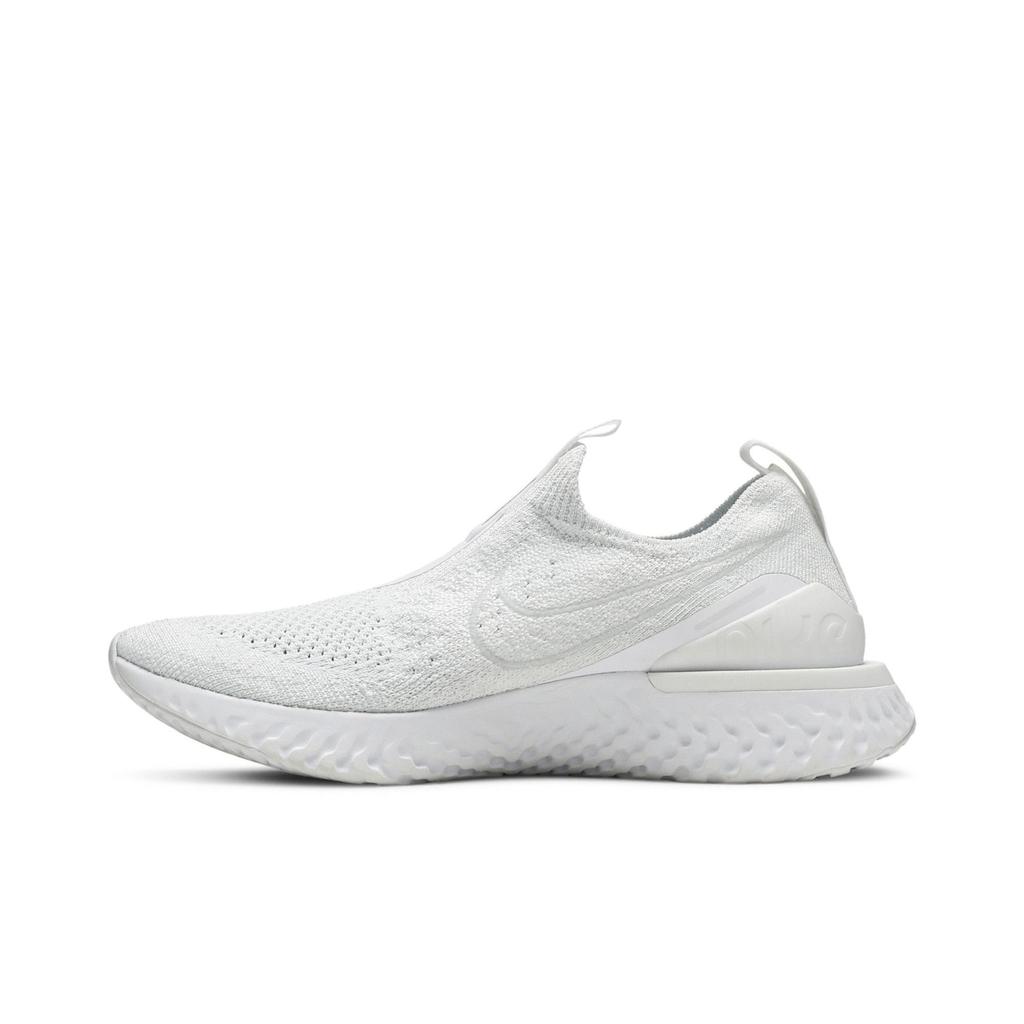 Nike Womens Epic Phantom React Flyknit 'Triple White' (women's sizes) White / White-Pure Platinum Running Shoes BV0415 100