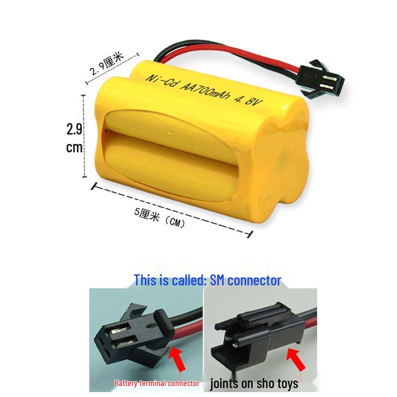 Rechargeable Battery Pack for Remote Control Toy Cars - 3.6V, 4.8V, 6V, 700mAh - Toy Accessories