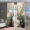 2pcs, Minimalist Curtains 2D Plane Printing Peacock and Flowers Polyester (without Rod) Room Decor Ldeal for Kitchen Living Room