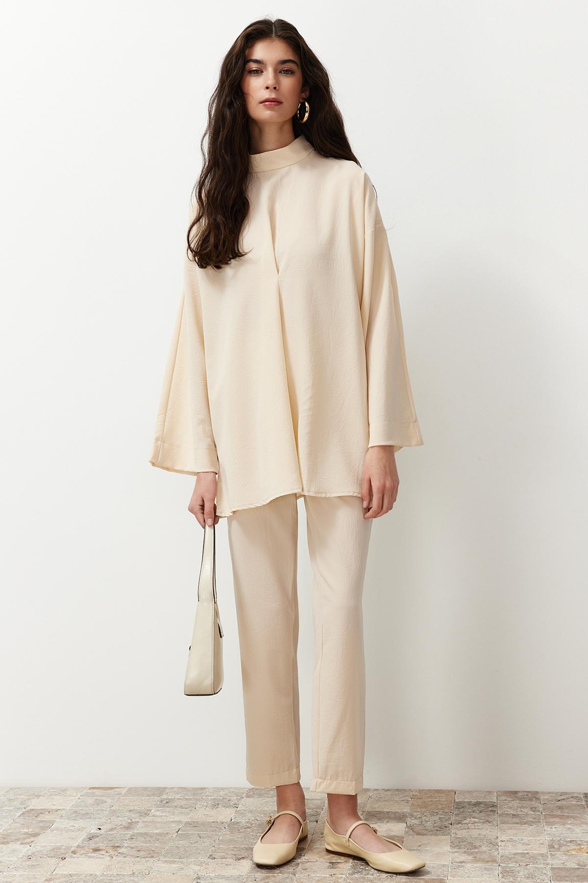 

Женский комплект с нижней частью хиджаба, модный новый сезон, детальный тканый комплект с каменным воротником и нижней частью хиджаба