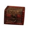 Vintage Small Wood Flower Coin Pattern Box Jewelry Bracelet Storage Holder Case