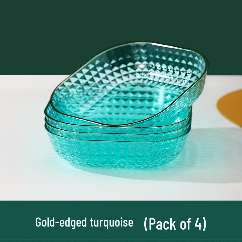 Nordic Luxury Bone Dish: Small Gold-Rimmed Snack & Fruit Plate, New Model. Single
