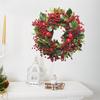 Xmas Stickers Waterproof Wreath Pattern Wall Decals Wallpaper New Year Home Decor For Windows Mirrors Glass