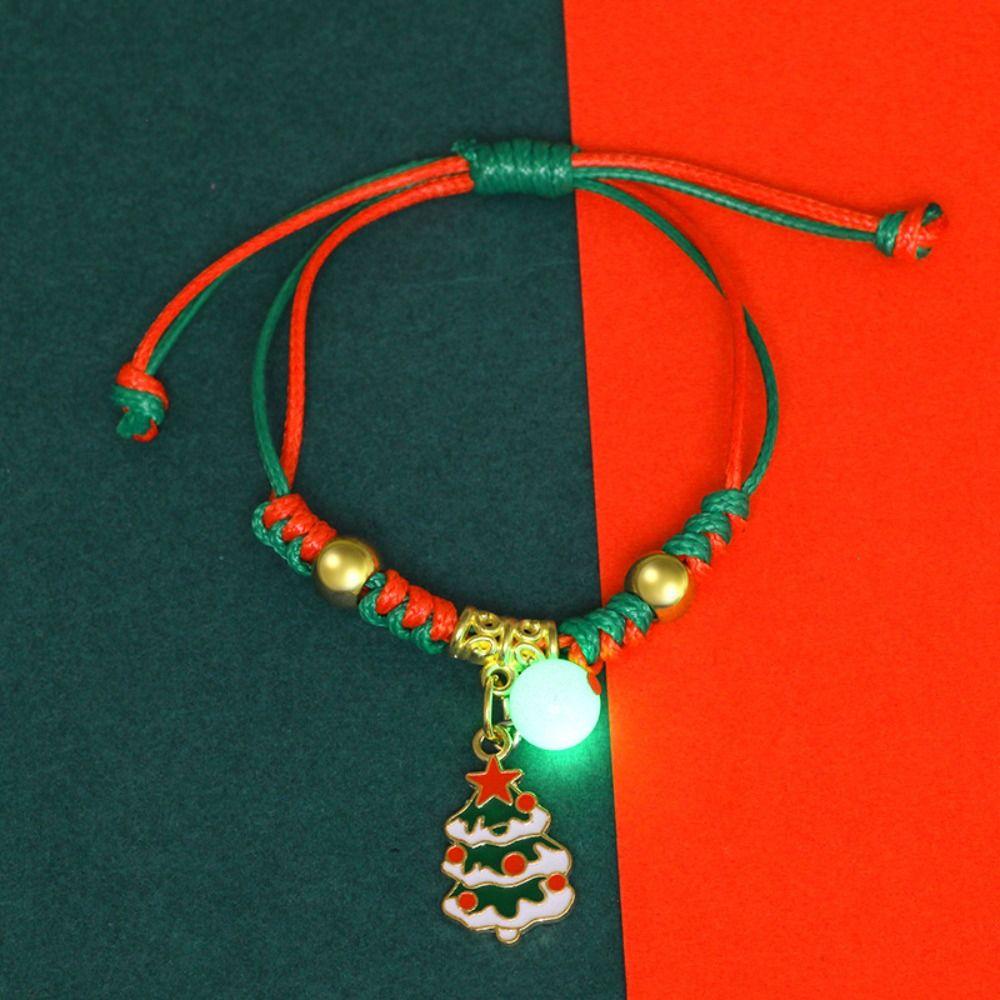 Snowflake Advent Wreath Xmas Bracelet Mistletoe Merry Christmas Bracelet  Women Men