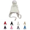 Kids Children Knit Hat Solid Color Ear Flaps Cap Boy Girl Warm Beanie Bonnet