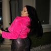 Women's Turn Down Collar Long Sleeve Faux Fur Coat Loose Sexy Cropped Winter Outerwear