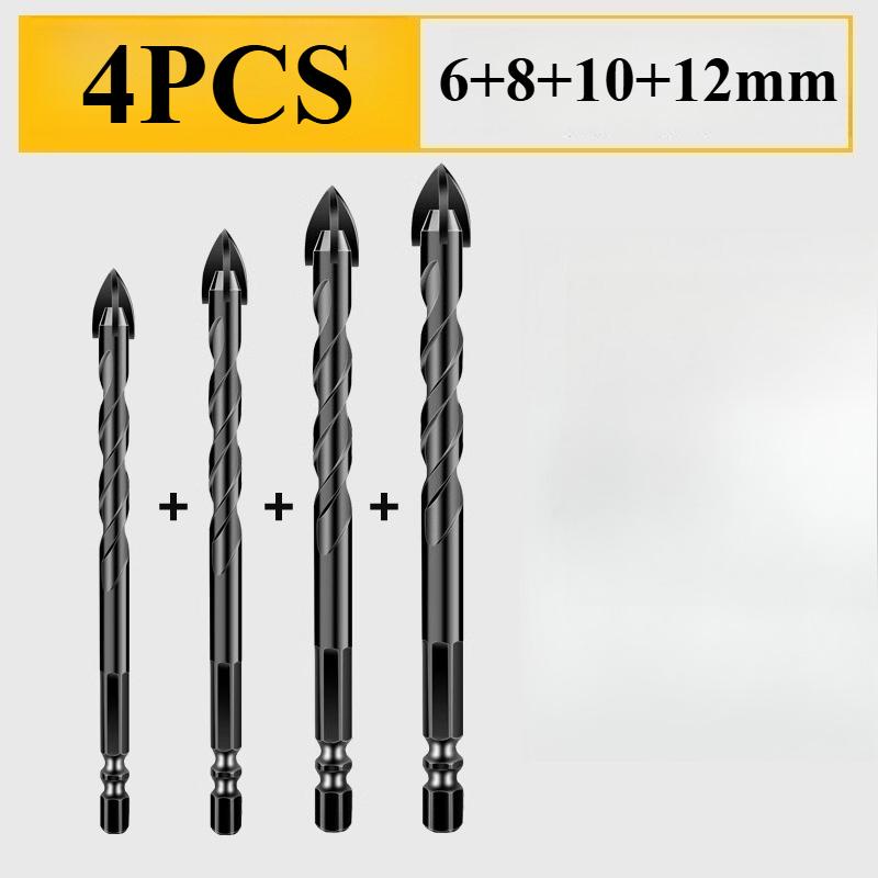 4-Blade Cross Drill Bit: Universal for Alloy, Porcelain, Glass Tile, Cement, Marble & Granite - Anti-Corrosion & High-Efficiency