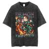 Anime Demon Slayer Rengoku Kyoujurou Graphic Printed Tshirt Men Women Manga T-shirts Washed Cotton Tee Harajuku Male T Shirt